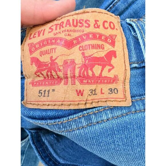 Men’s 31x30 Levi's 511 Slim Fit Jeans Medium Wash Denim - Picture 3 of 4